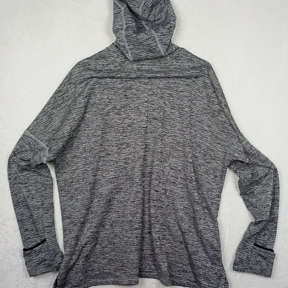 Nike Running Dri-FIT Full Zip Hoodie Women 1X Grey Heather Space Dye Waffle Knit